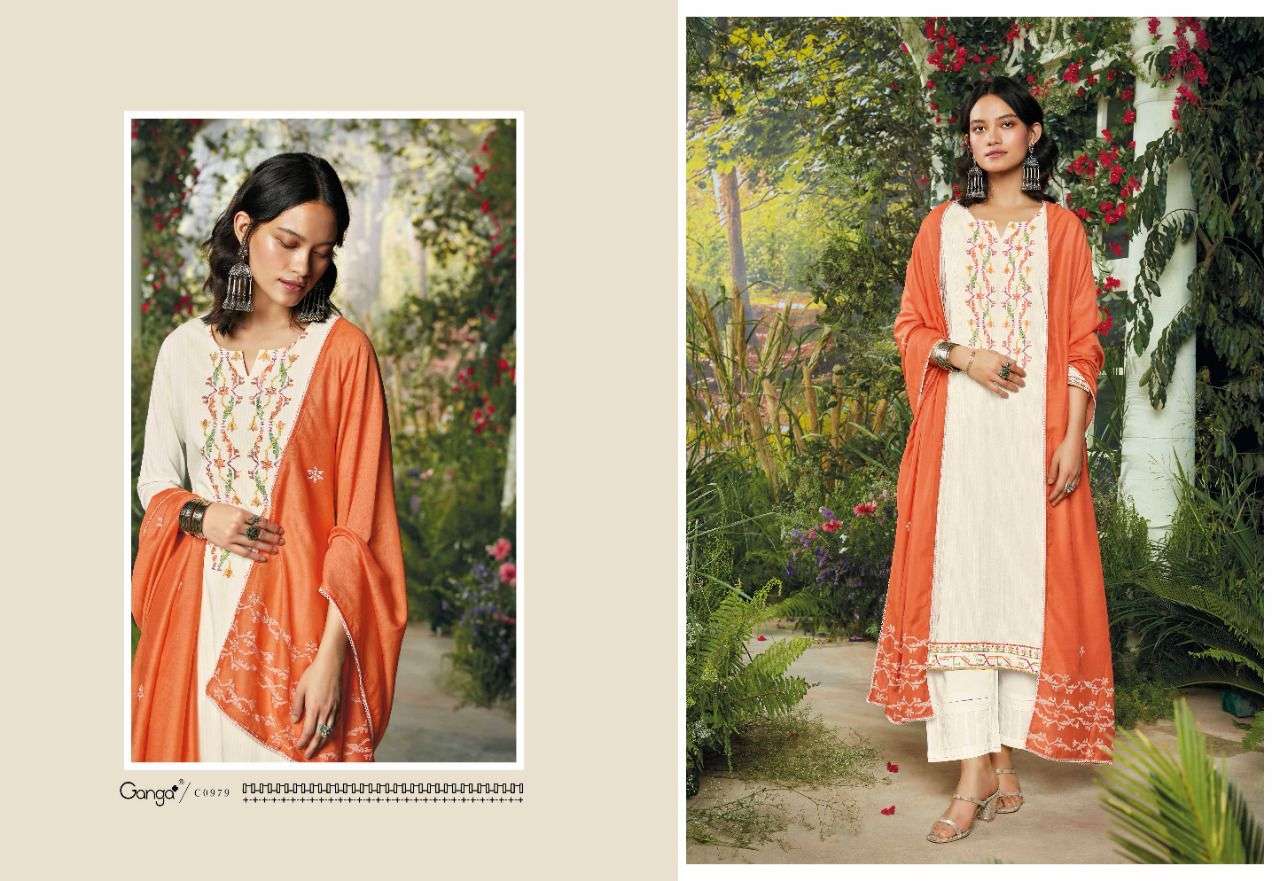 ganga garden song stylish look designer salwar suits manufacturer surat