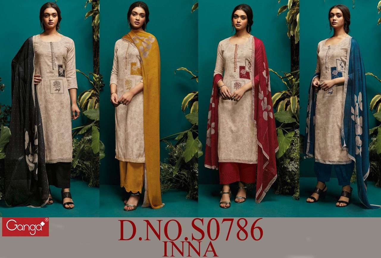 ganga inna 786 series stylish designer salwar kameez manufacturer surat