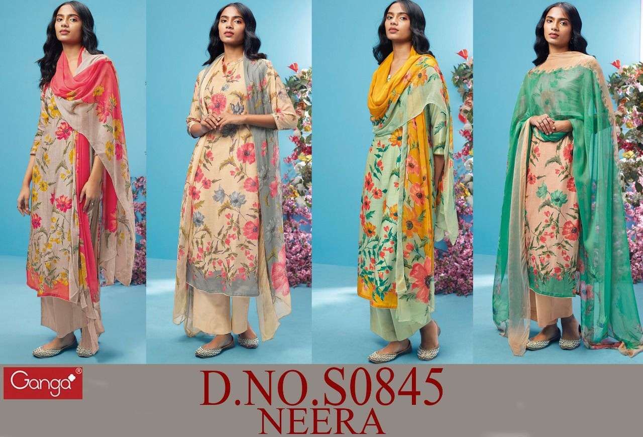 ganga neera 845 designer punjabi dress material catalogue surat