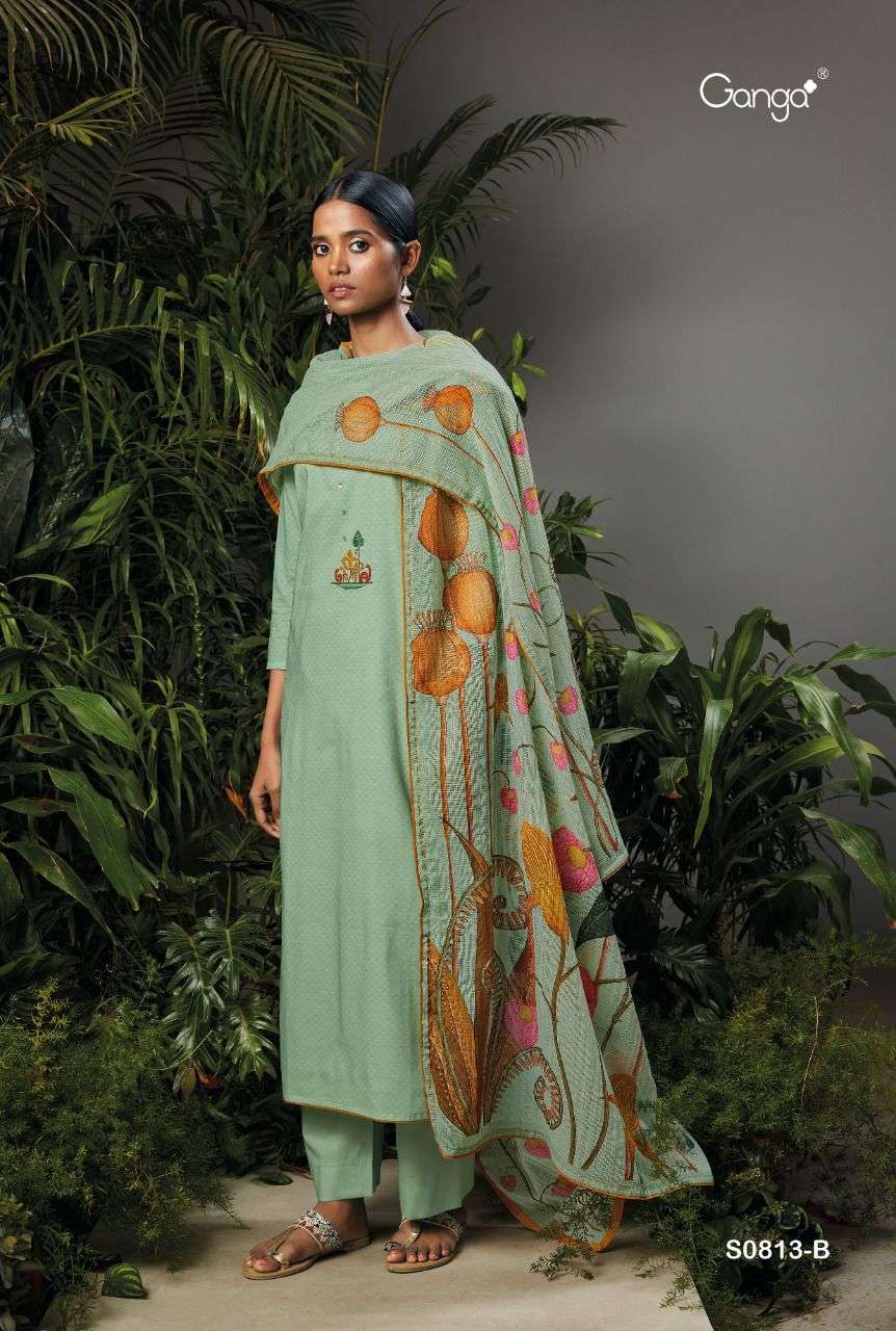 ganga saori 813 series indian designer salwar kameez online supplier surat
