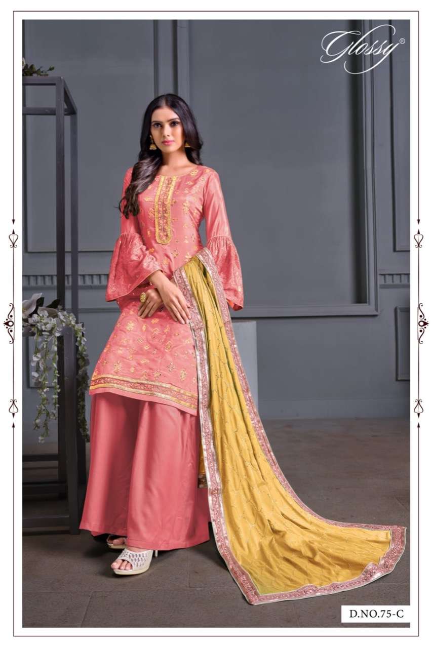 glossy 75 series exclusive designer salwar kameez manufacturer surat