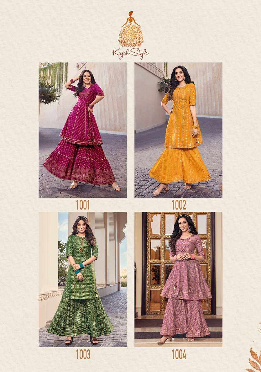kajal style lavish vol 1 designer kurtis with sharara set wholesale price surat
