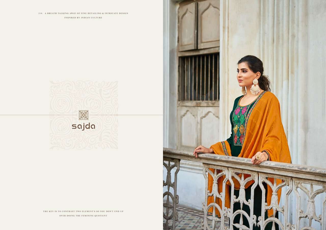 kalarang sajda 3461-3464 series indian designer salwar kameez wholesaler surat 
