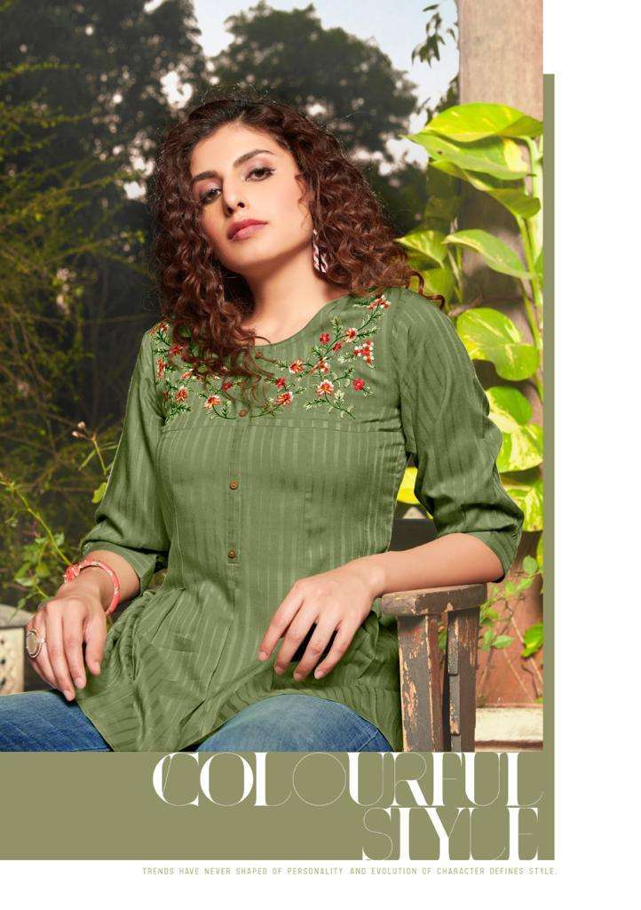 lily&lali melody trendy designer short kurti catalogue wholesal  price surat