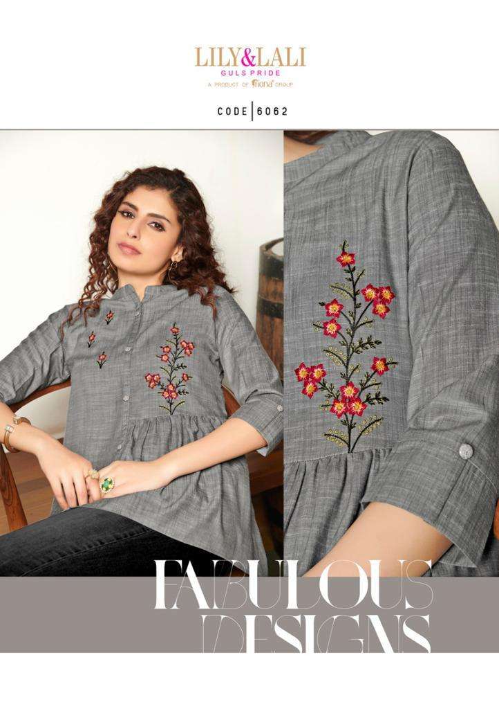 lily&lali melody trendy designer short kurti catalogue wholesal  price surat