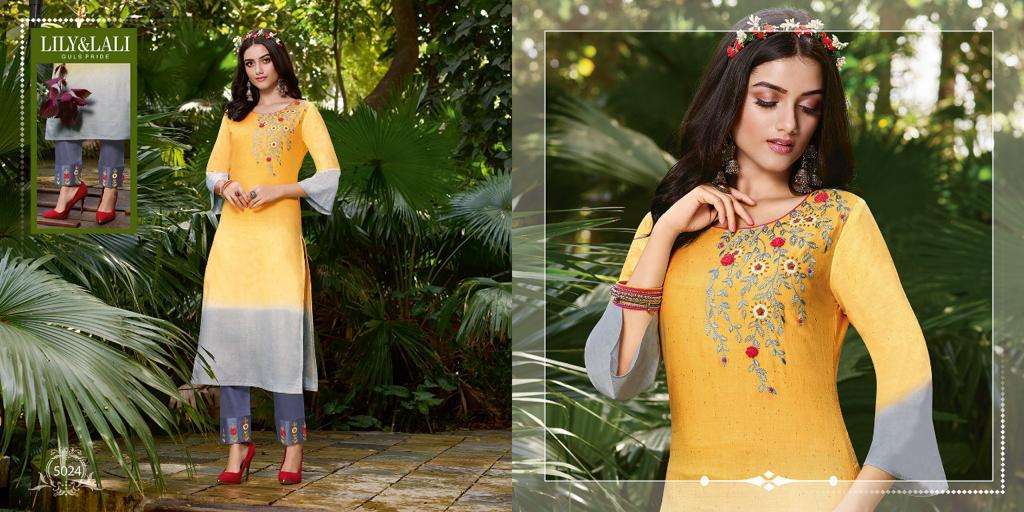 lily&lali modesty 5021-5026 series fancy designer kurti catalogue collection 2022