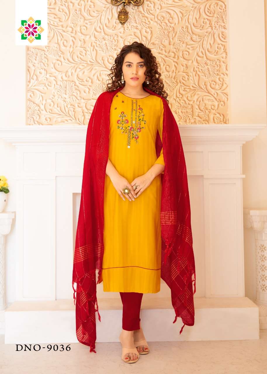 m i textile anaya 9031-9036 series trendy designer kurti catalogue new collection