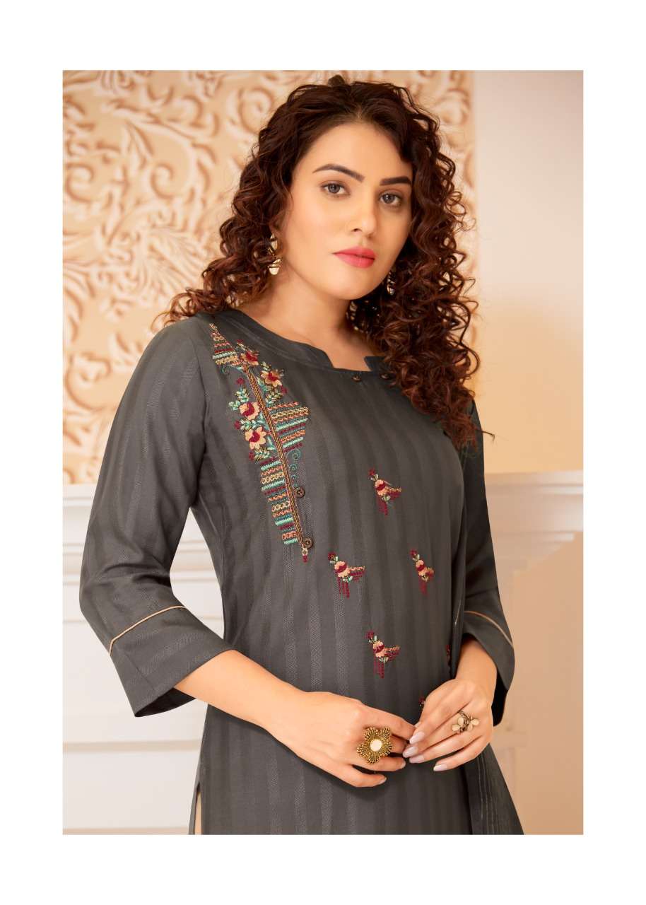 m i textile anaya 9031-9036 series trendy designer kurti catalogue new collection