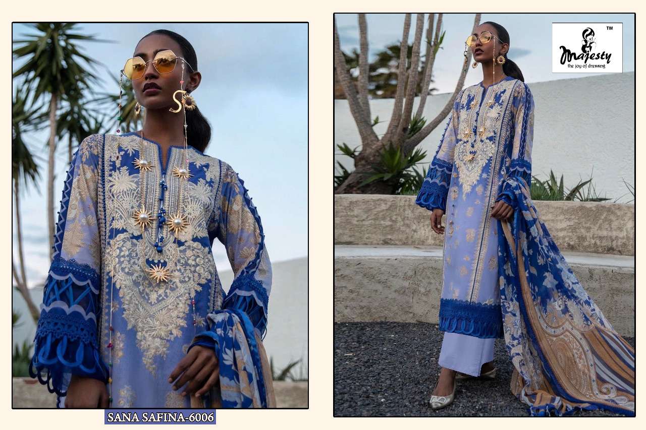 majesty sana safina vol 6 6001-6006 series pakistani designer salwar suits online