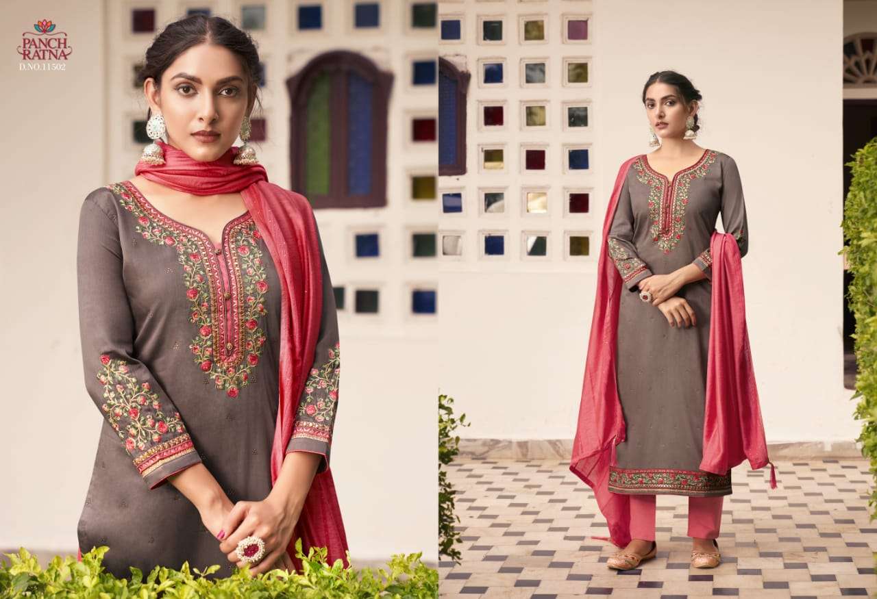 panch ratna floral exclusive designer salwar suits online supplier surat 
