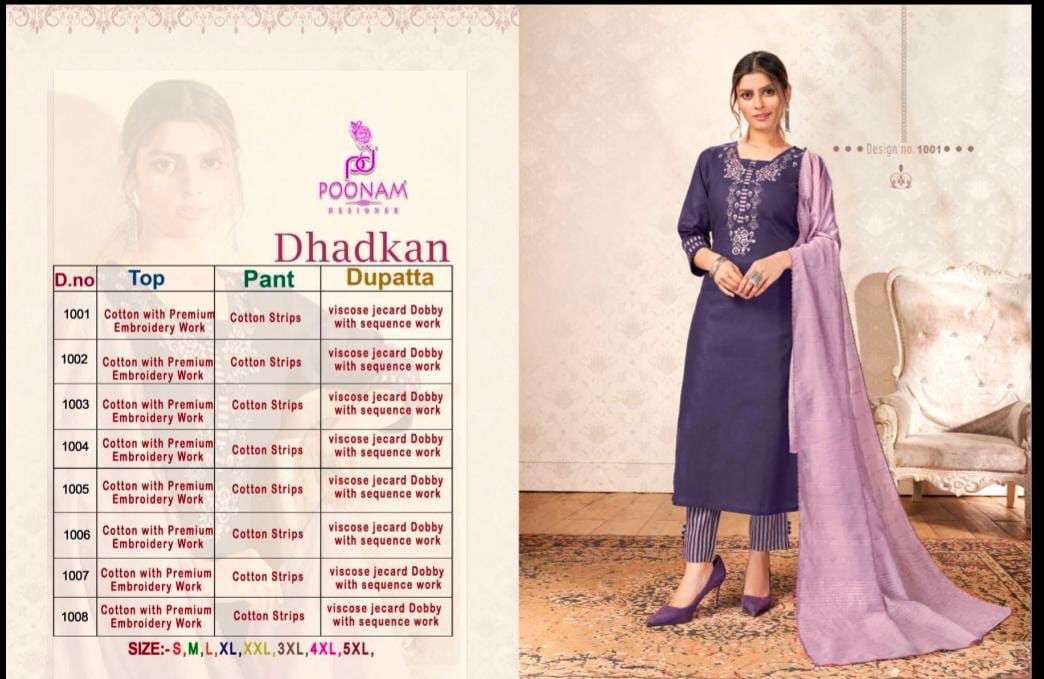 poonam designer dhadkan top pant with dupatta kurti catalogue manufacturer surat 