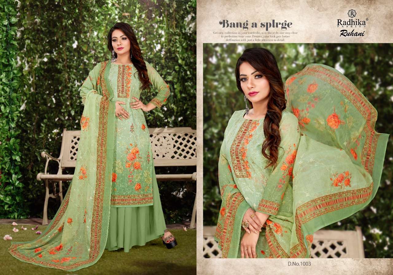 radhika fashion ruhani 1001-1006 series stylish designer salwar suits online