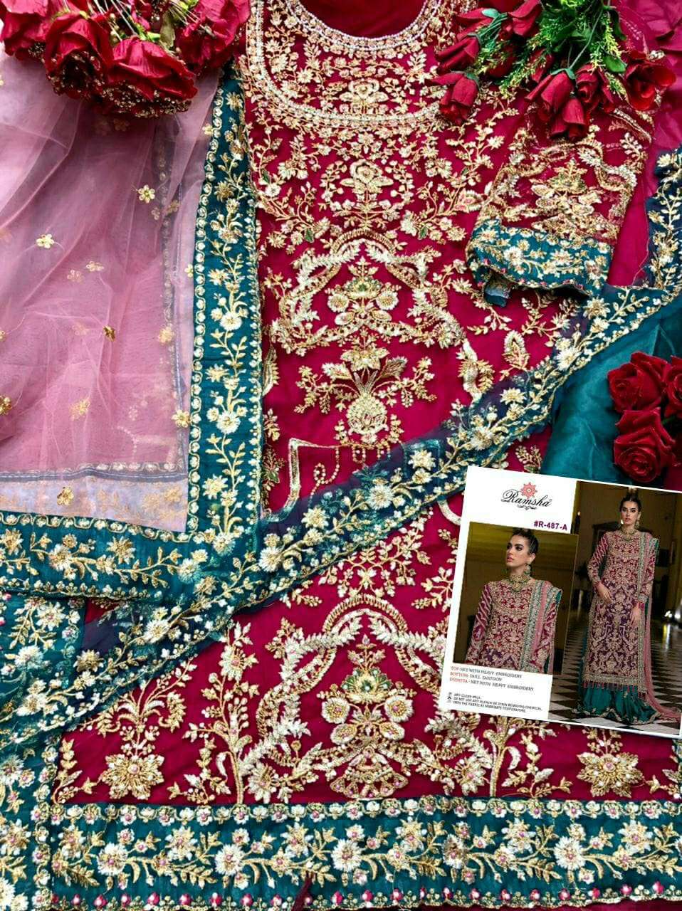 ramsha 487 series exclusive designer pakistani suits wholesale market india 
