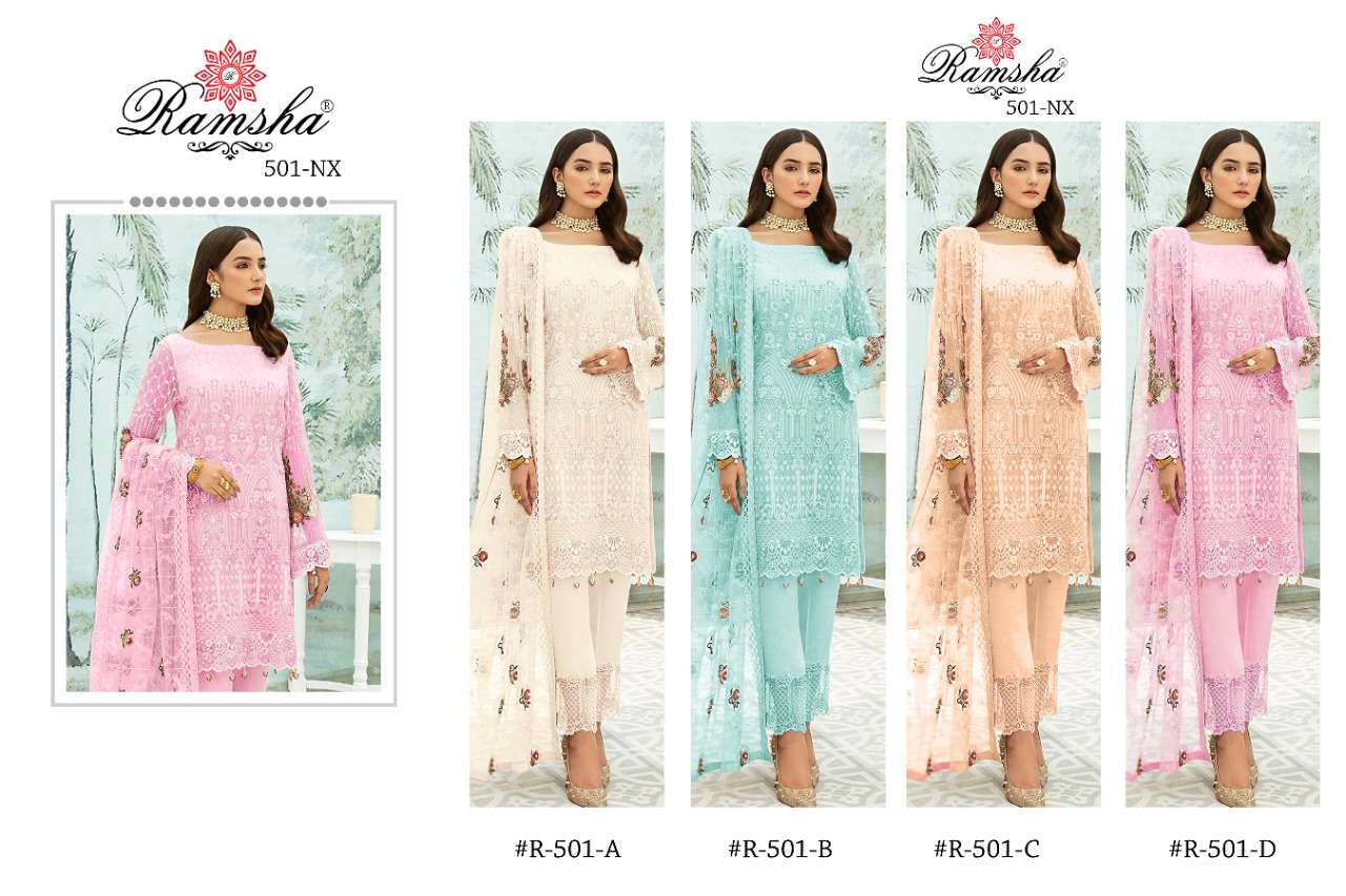 ramsha 501 nx exclusive designer pakistani suits wholesaler surat