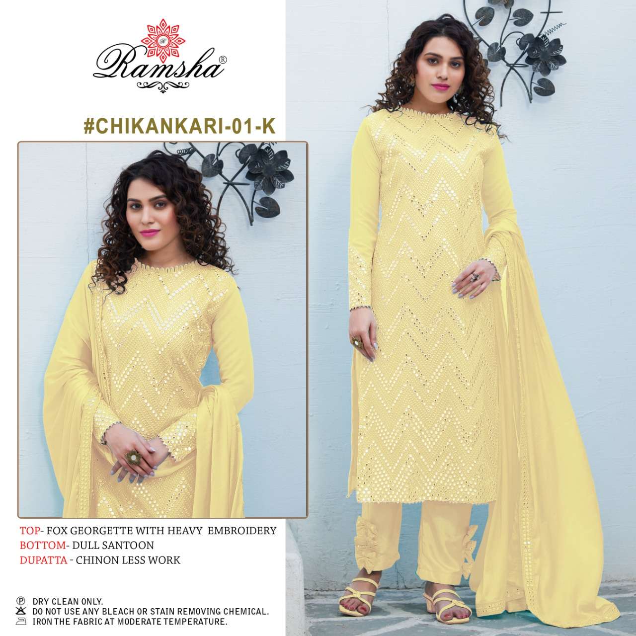 ramsha chikankari nx stylish look designer pakistani suits online