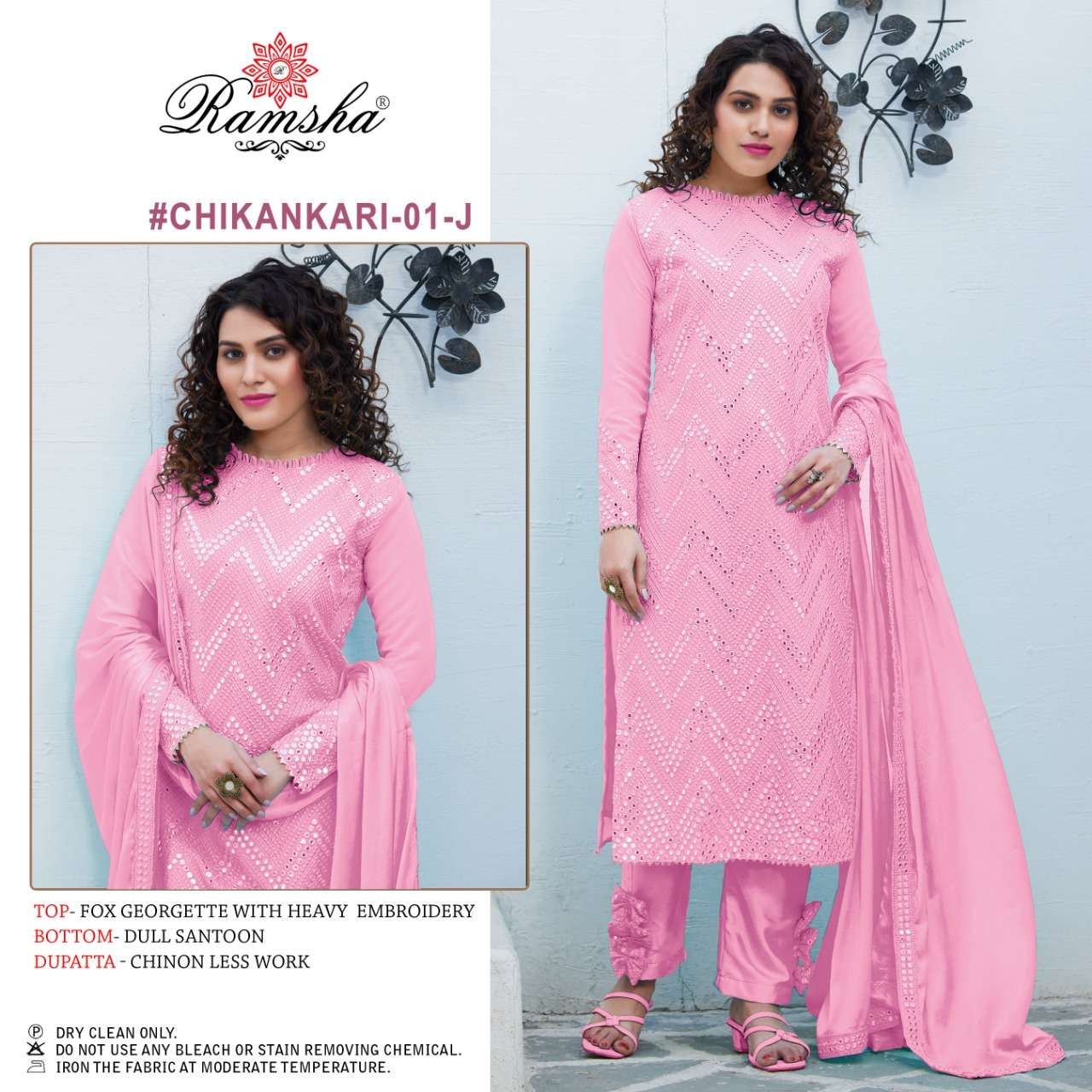 Unstitched Chikankari Georgette Pakistani Suits Dress Material – Stilento