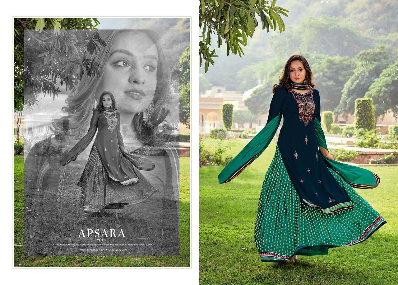  rangoon apsara vol 7 3421-3426 series exclusive designer designer kurti catalogue collection 2022