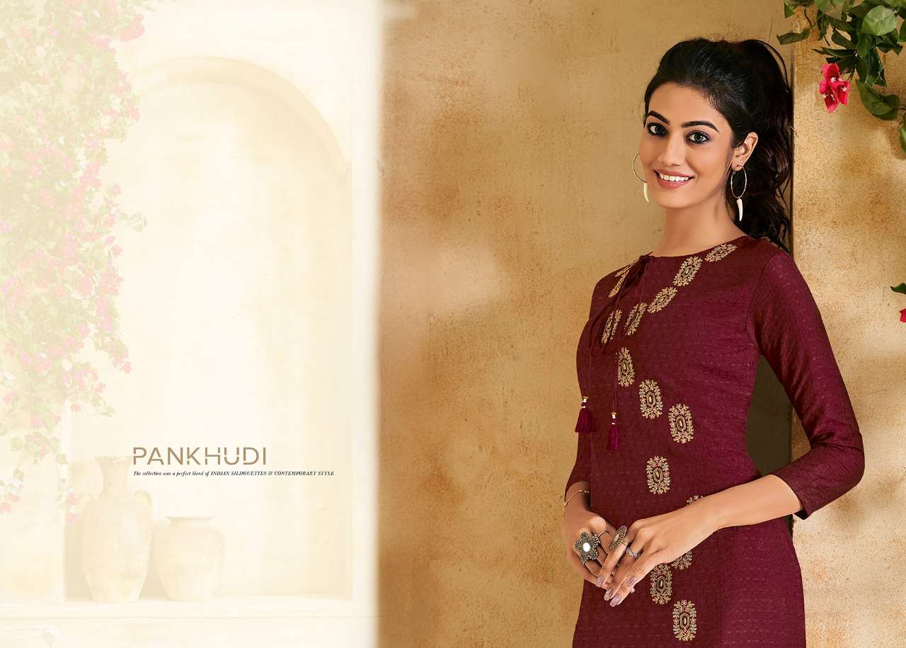 rangoon pankhudi 3241-3248 series trendy designer kurti catalogue manufacturer surat
