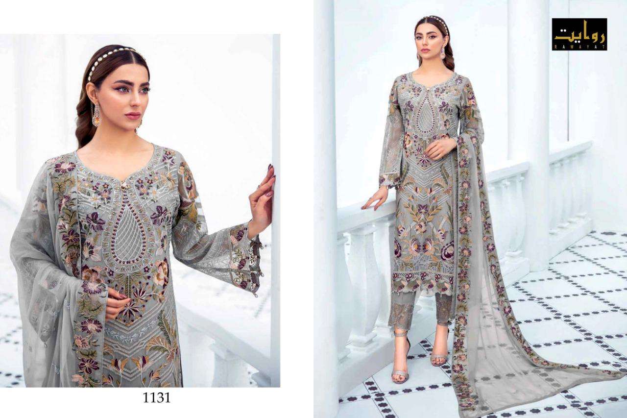 rawayat ramsha vol 5 1130-1133 series designer pakistani designer suits manufacturer surat