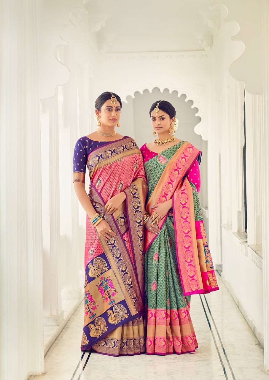 revanta creation laaj 1001-1005 series fancy designer saree catalogue collection 2022
