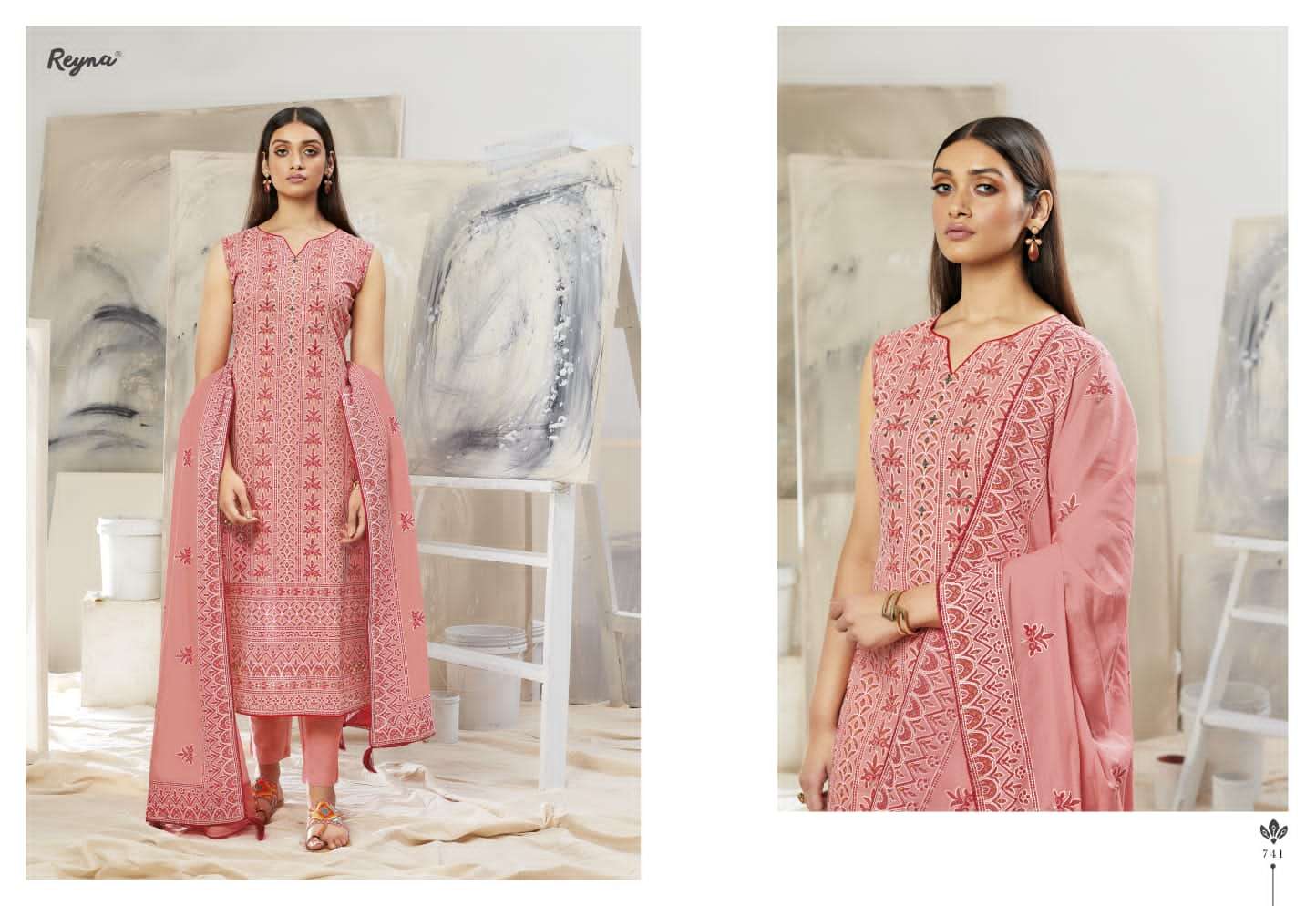 reyna lucknowi vol 22 741-746 series exclusive designer salwar kameez manufacturer surat