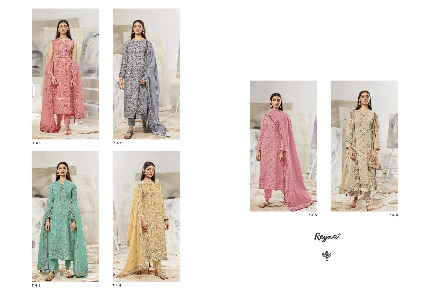 reyna lucknowi vol 22 741-746 series exclusive designer salwar kameez manufacturer surat