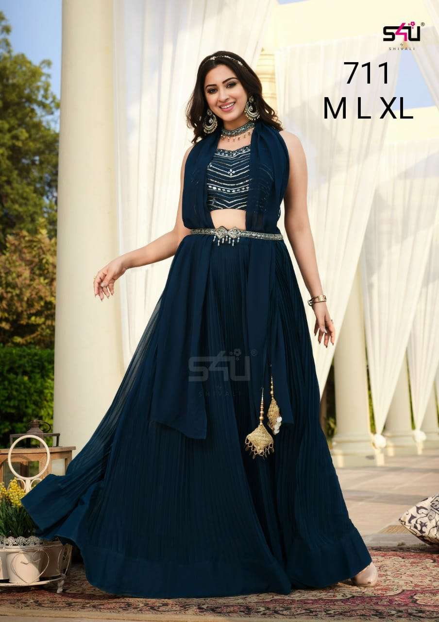   s4u 711 stylish designer party non catalogue readymade collection 2022 