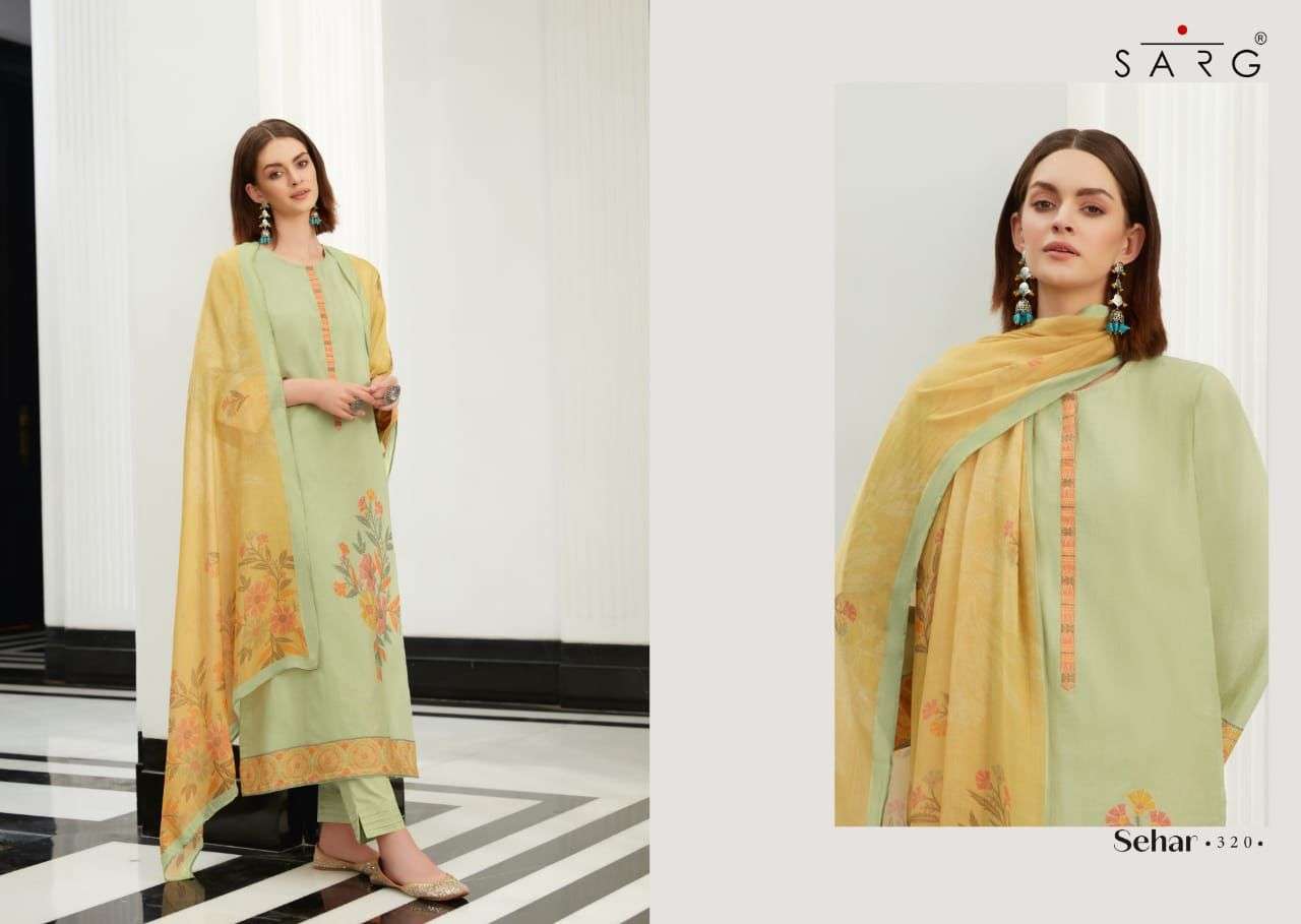 sarg sehar fancy designer salwar kameez manufacturer surat 
