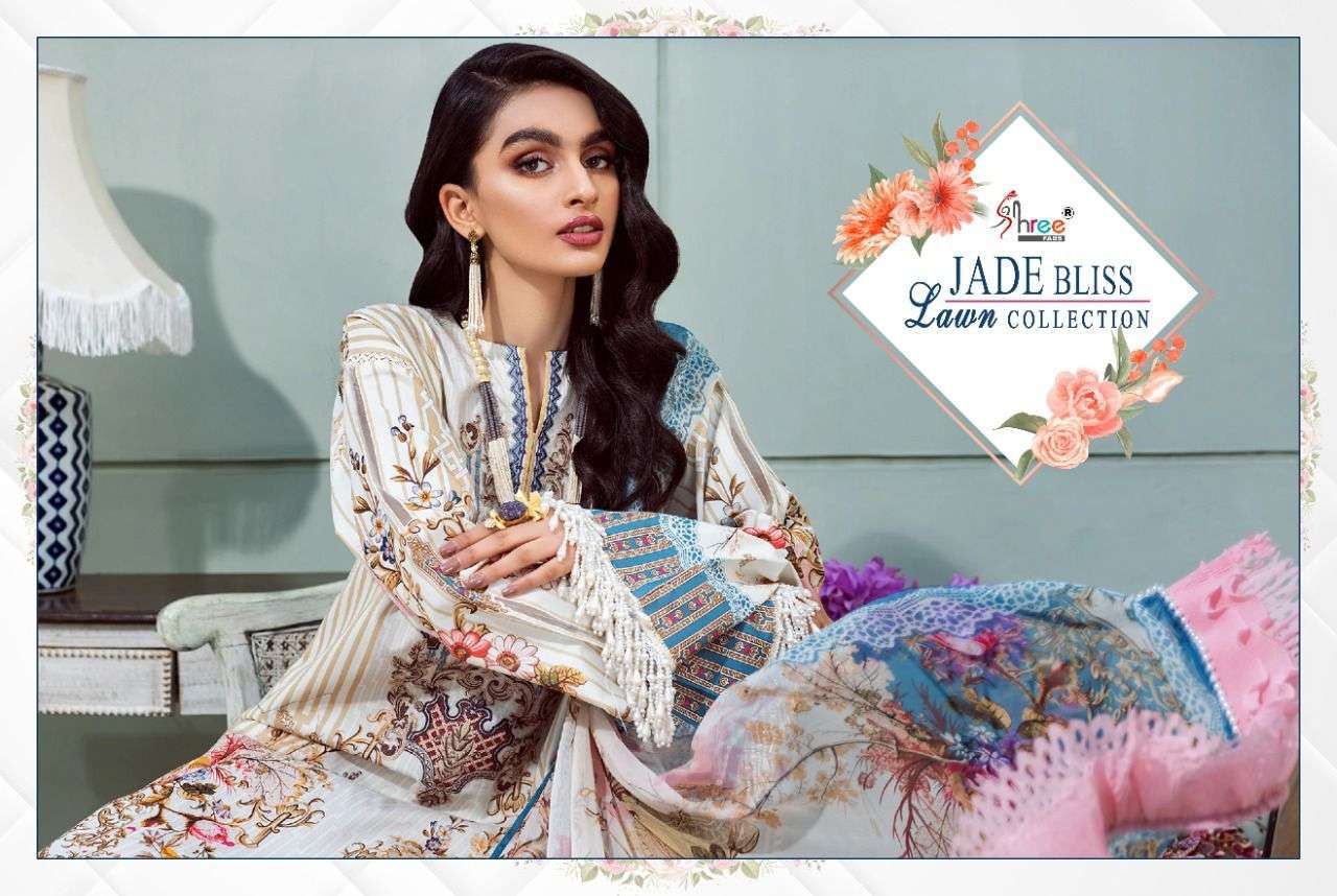 shree fabs jade bliss lawn collection cotton pakistani designer salwar kameez wholesaler surat