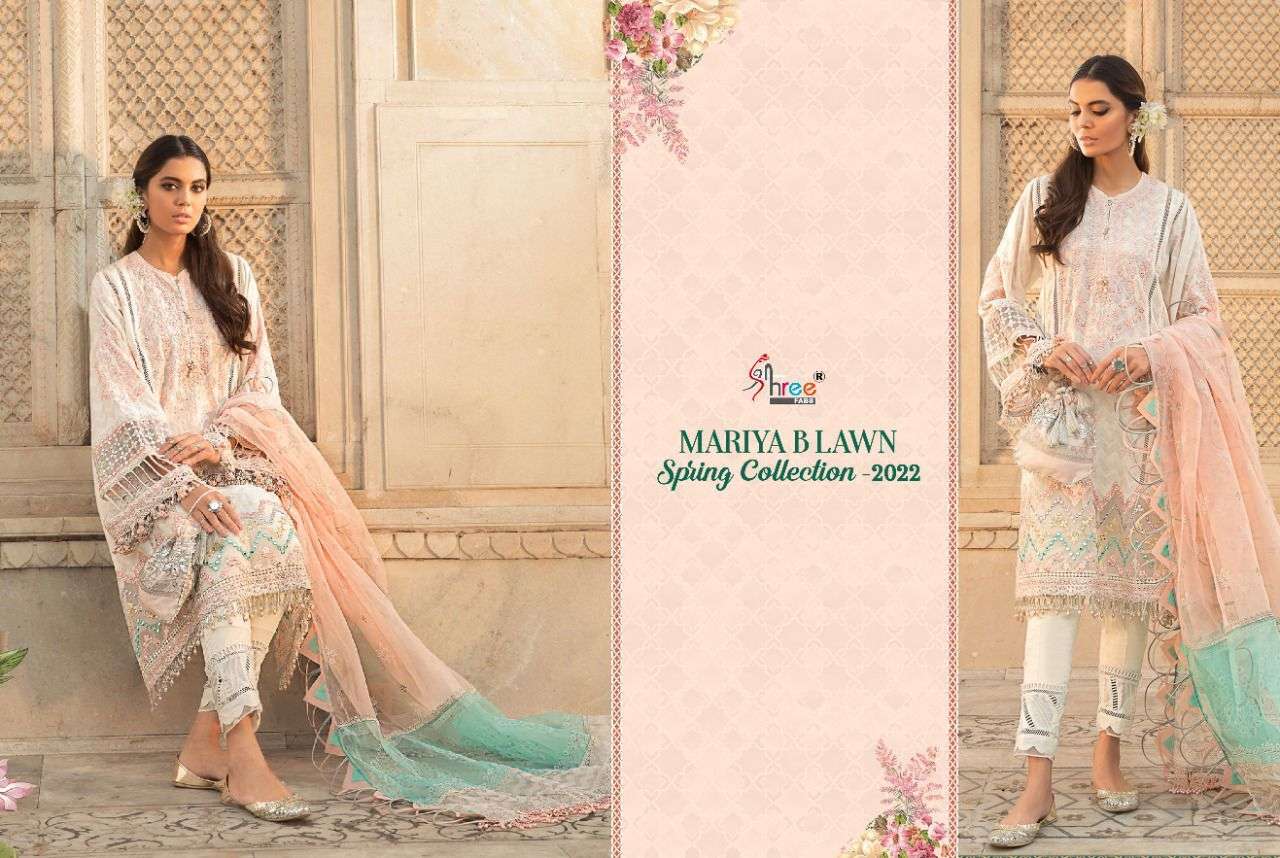 shree fabs mariyab lawn spring collection 2022 chiffon pakisatni salwar kameez wholesaler
