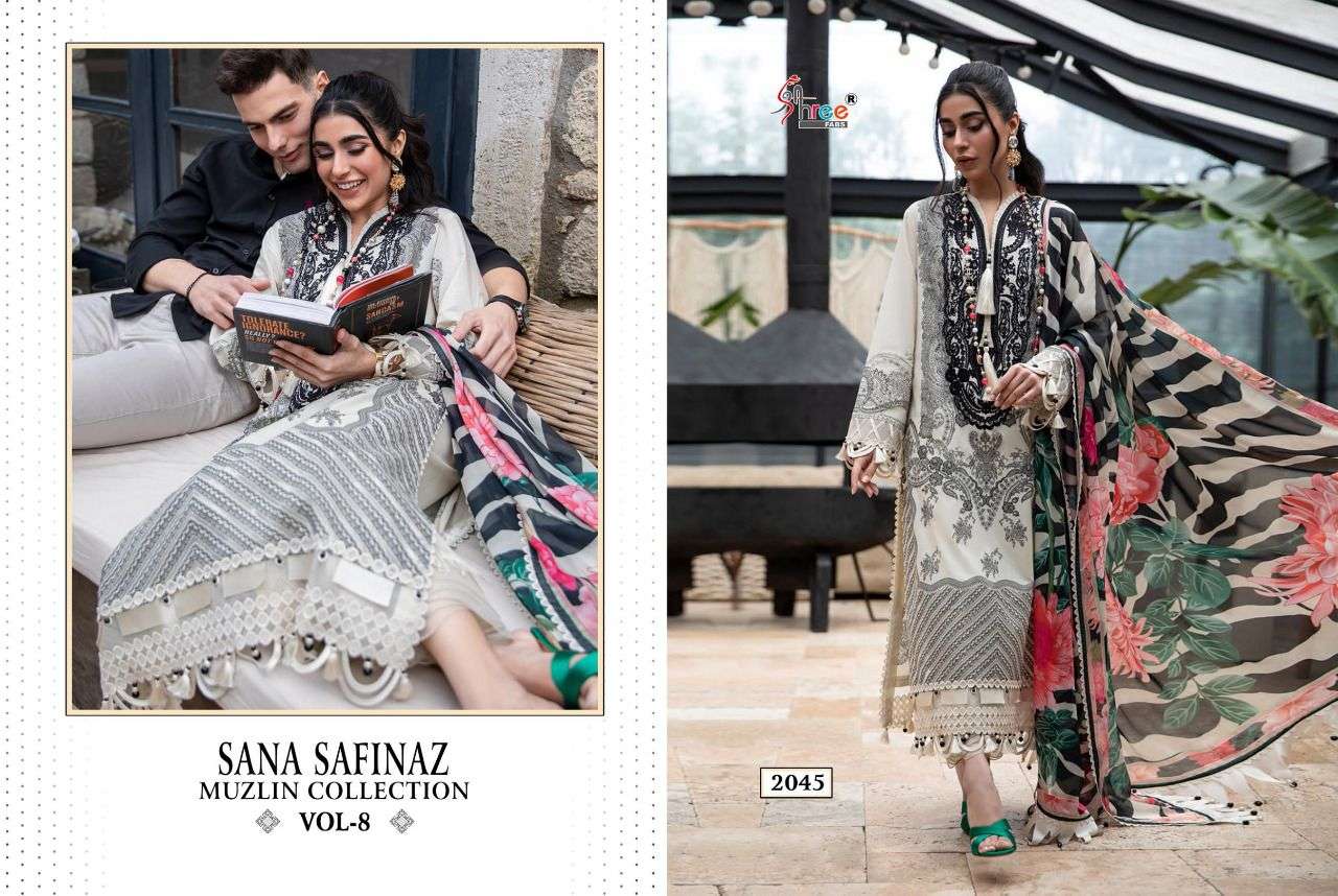 shree fabs sana safinaz muzlin collection vol 8 chiffon pakistani salwar kameez wholesaler surat