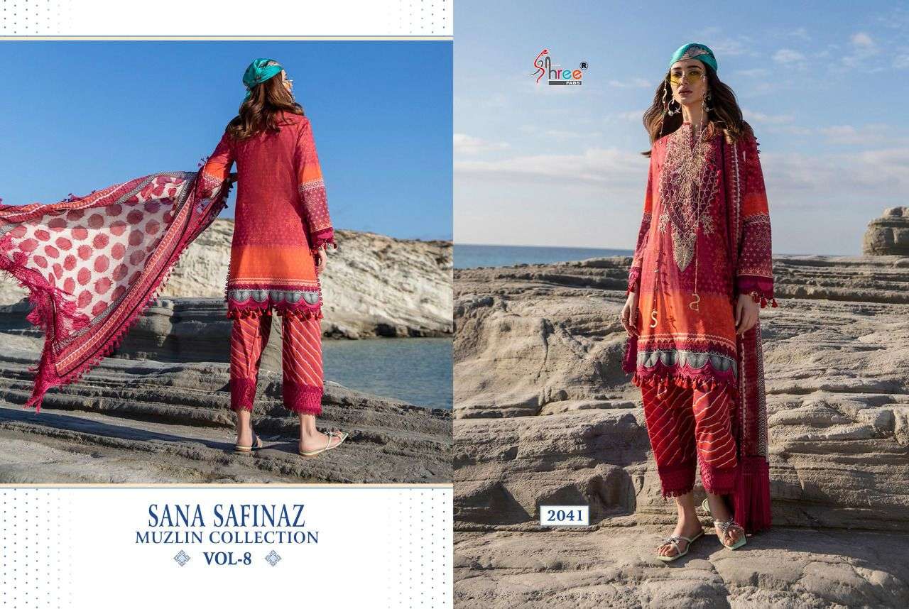 shree fabs sana safinaz muzlin collection vol 8 cotton pakistani salwar kameez manufacturer surat 