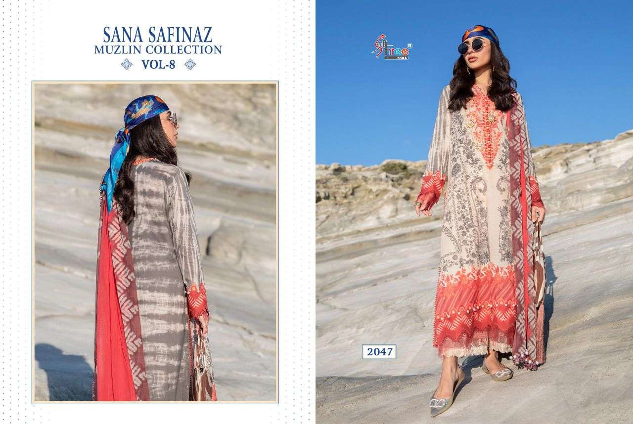 shree fabs sana safinaz muzlin collection vol 8 cotton pakistani salwar kameez manufacturer surat 