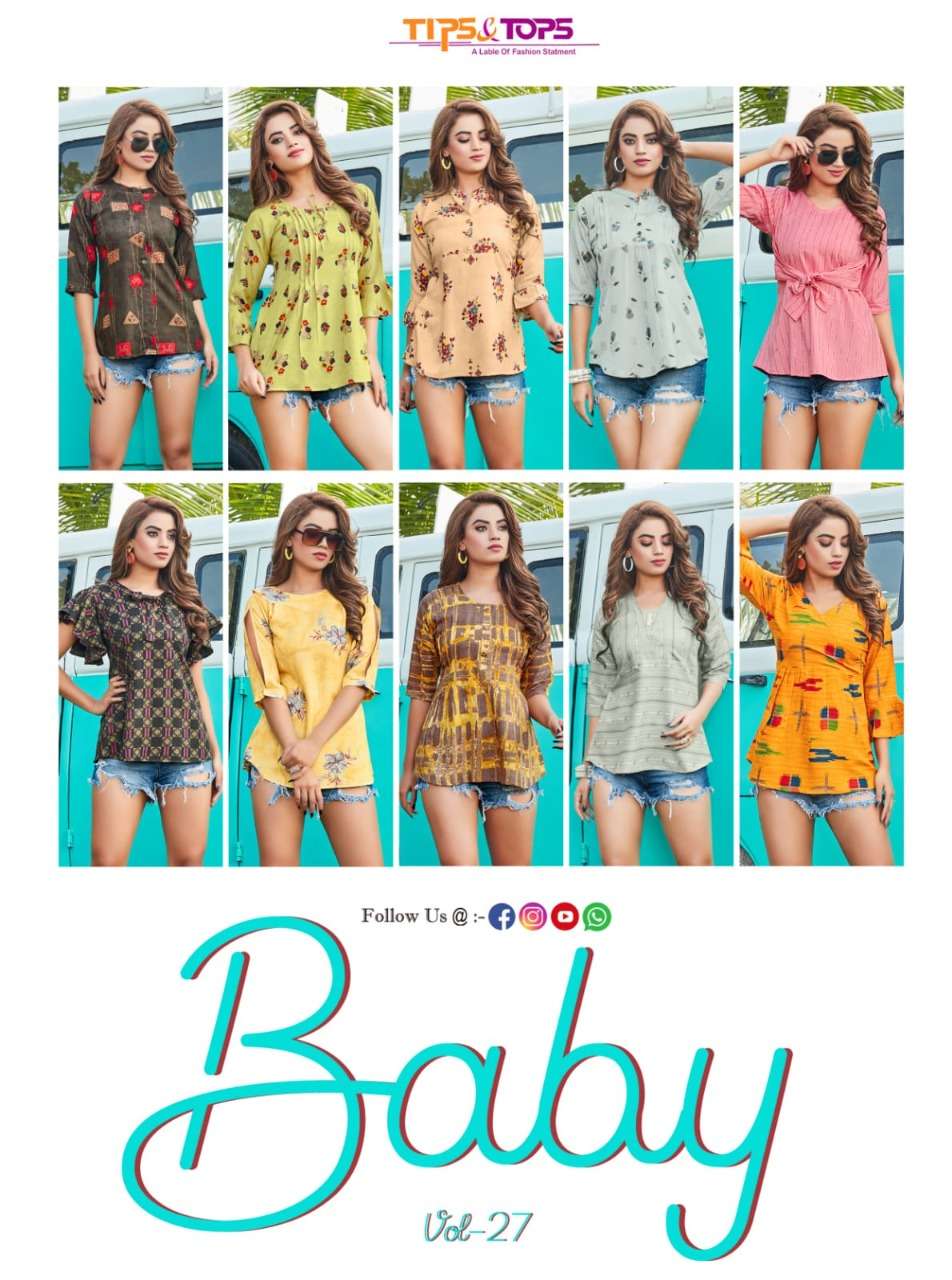 tips&tops baby vol 27 fancy designer short kurti catalogue collection 2022