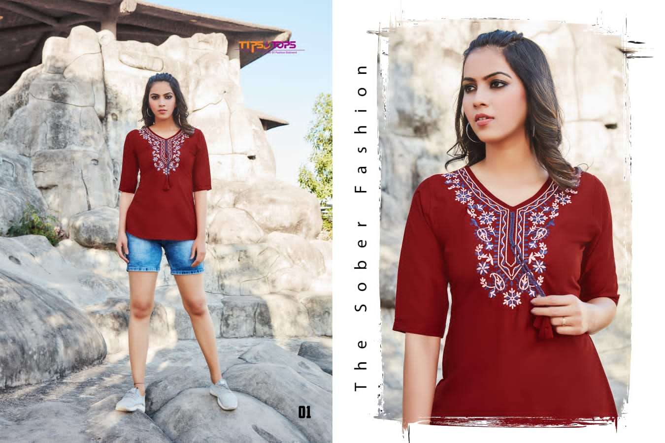 tips&tops pulpy vol 6 trendy designer short kurti catalogue manufacturer surat