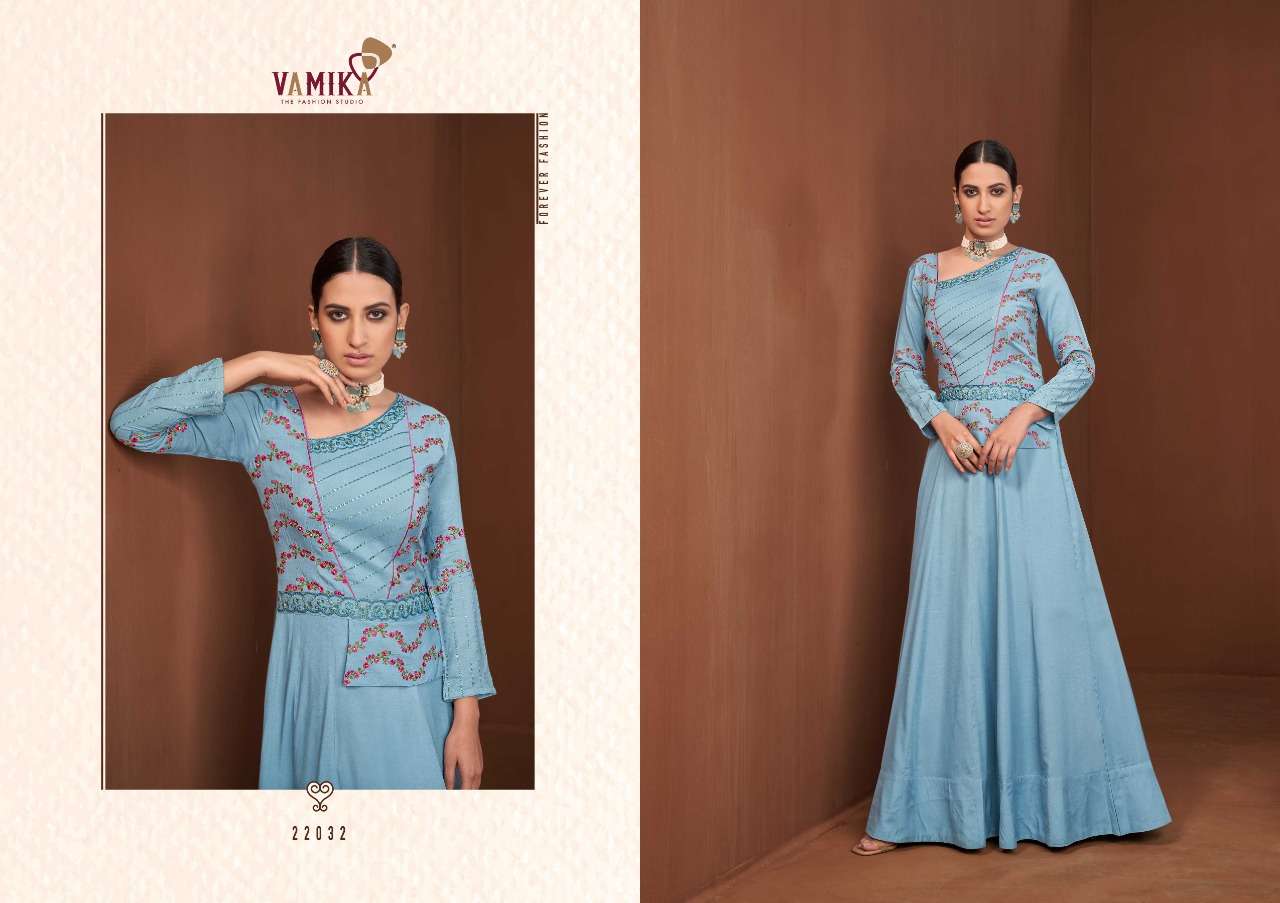 vamika amorina vol 7 party wear designer kurti catalogue collection 2022