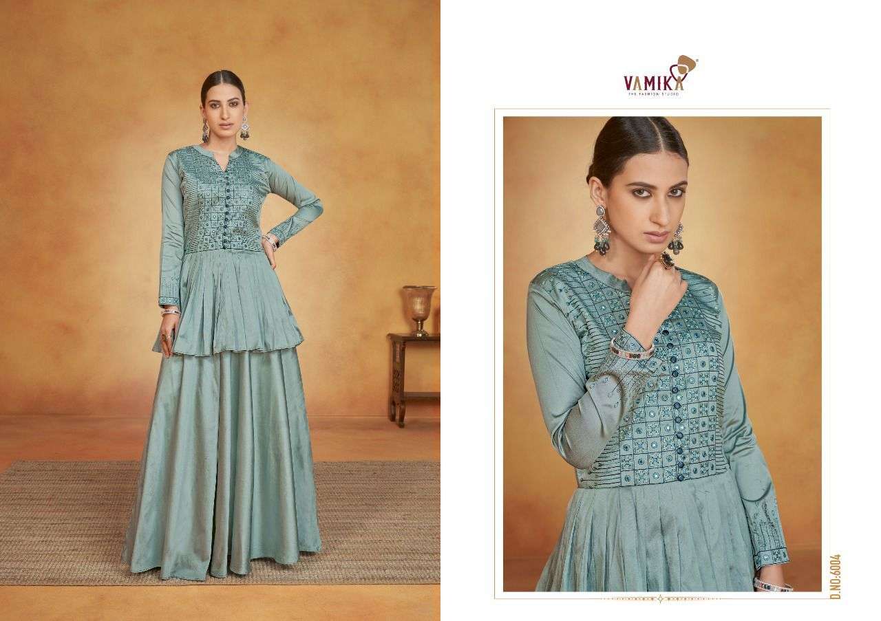 vamika pallavi 6001-6008 series stylish look designer kurti catalogue new collection