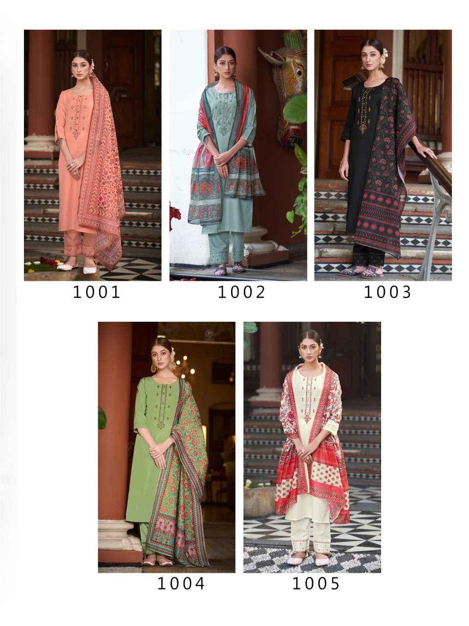 vitara fashion vercheli 1001-1005 series trendy designer kurti catalogue manufacturer surat