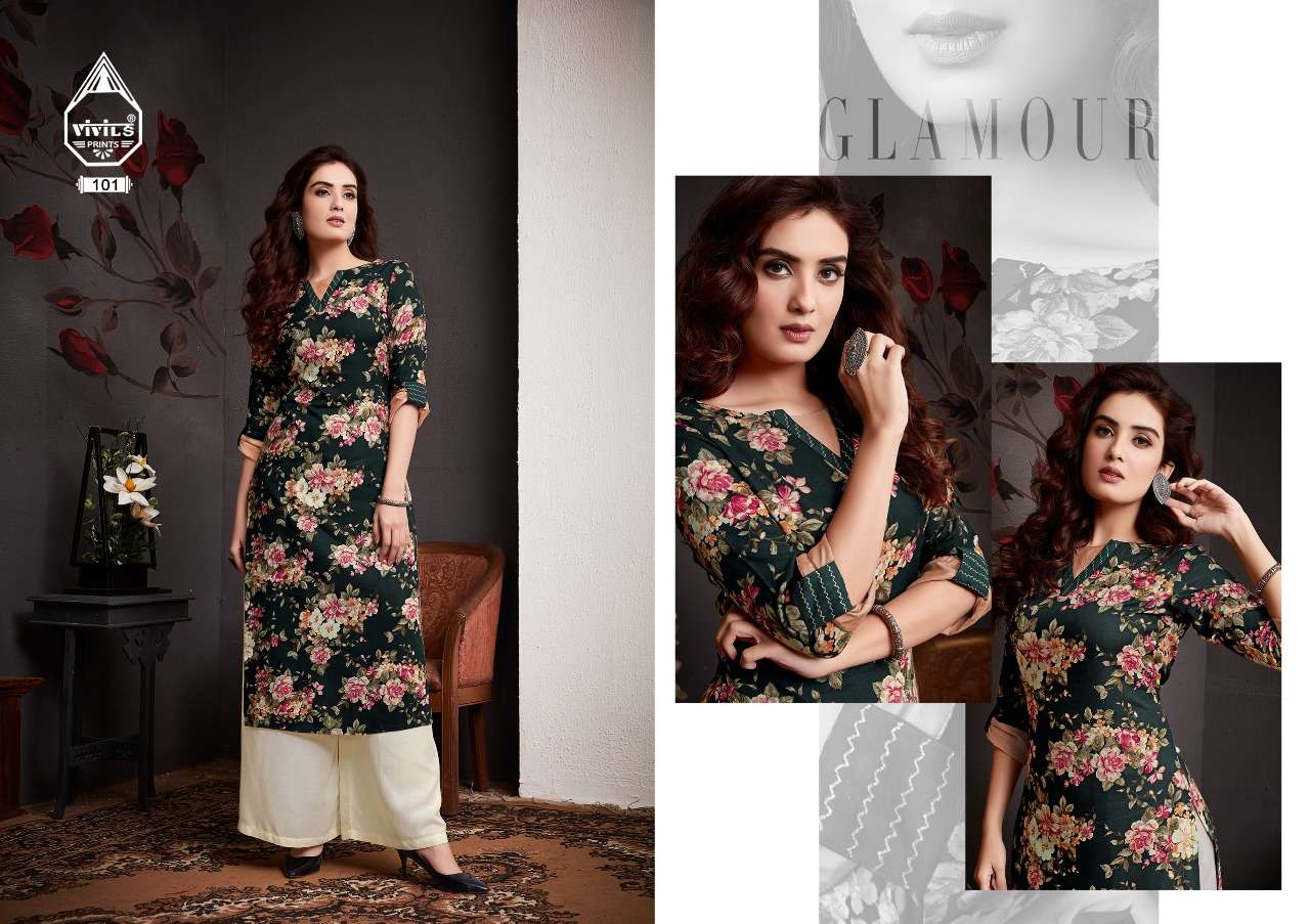 vivils silk mils kaash vol 3 stylish designer look kurti catalogue manufacturer surat 