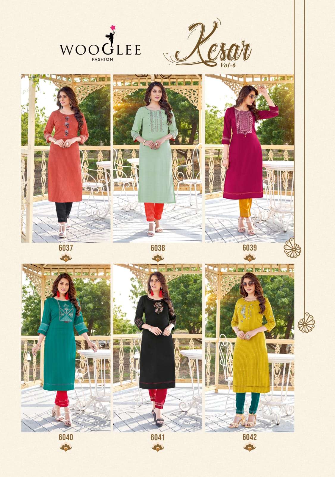 wooglee fashion kesar vol 6 trendy designer kurti catalogue wholesale price surat