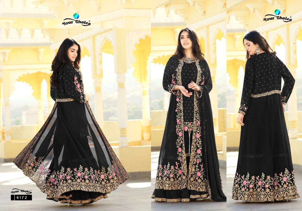 your choice fashionista 4169-4173 series party wera salwar suits manufacturer surat