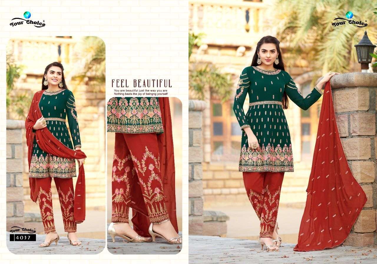 your choice maria b vol 3 4033-4037 series latest designer party wear salwar suits collection 2022