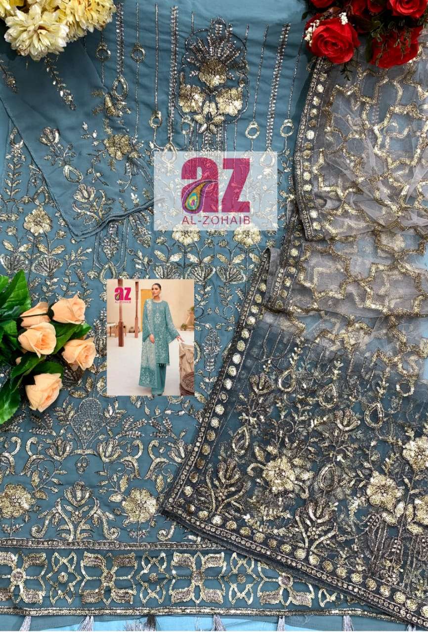 al zohiab design no 4545 colour edition pakistani georgette party wear collection online shopping surat 