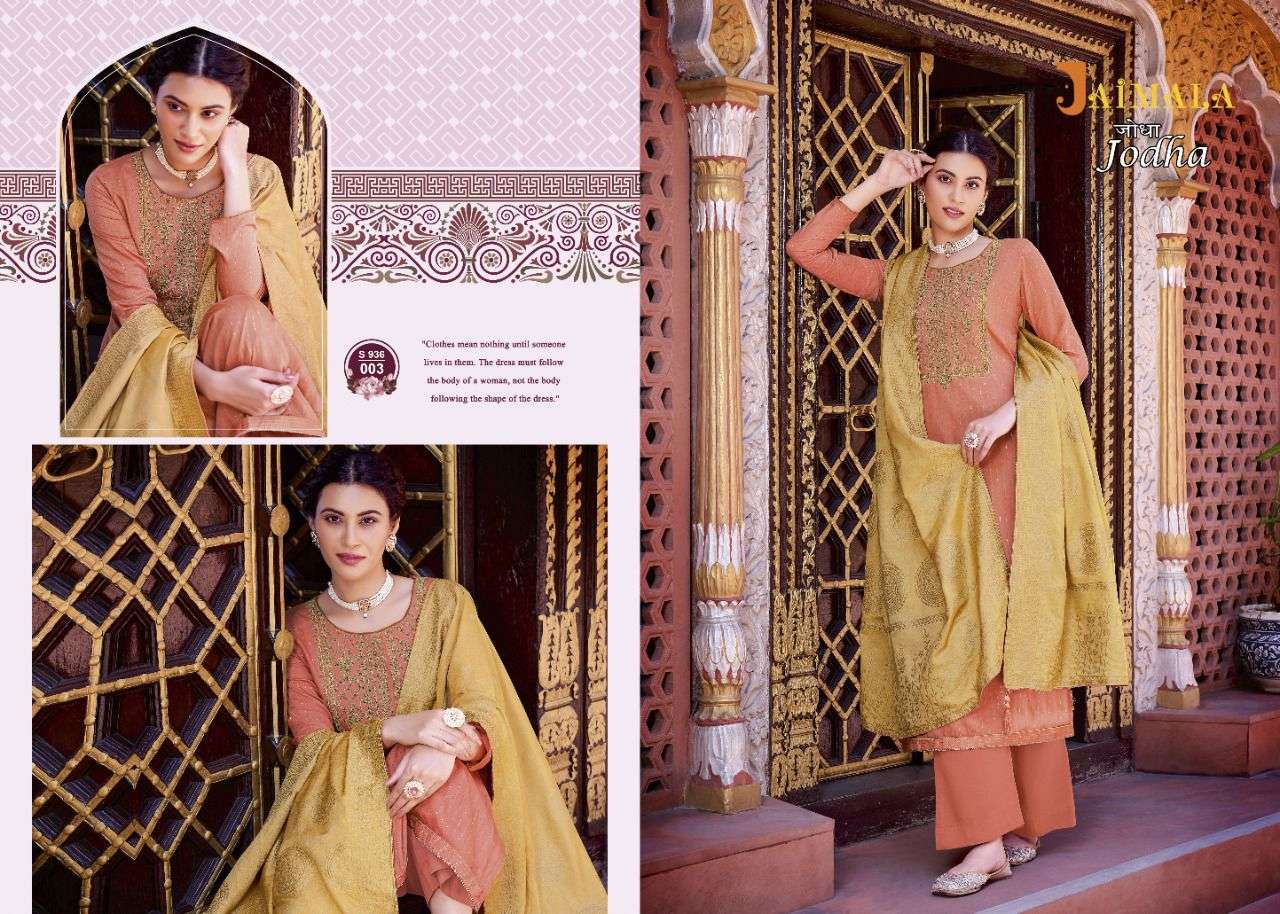 alok suits by jodha series 001 - 006 pure muslin designer wholesaler surat 
