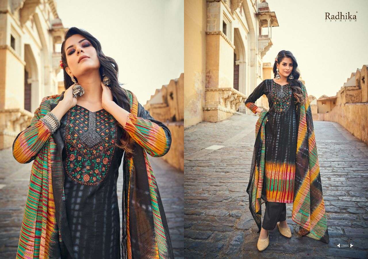 azara mussaret vol 18 radhika fashion cotton designer salwar kameez wholesaler surat 