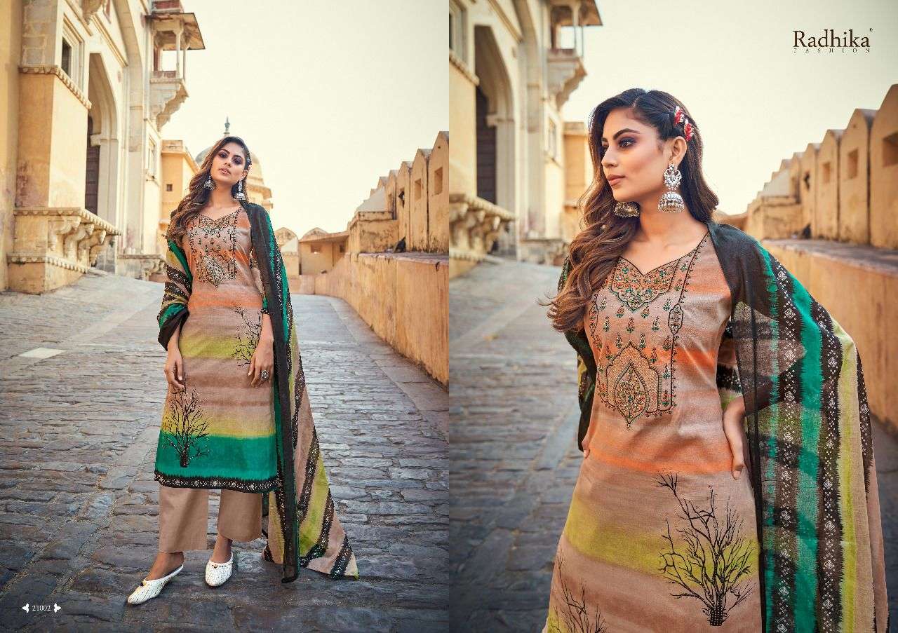 azara mussaret vol 18 radhika fashion cotton designer salwar kameez wholesaler surat 