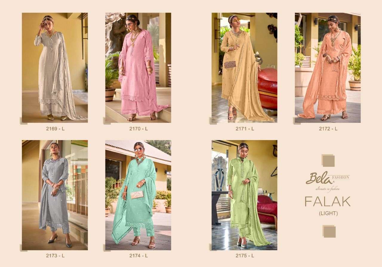 bela fashion by falak series 2169 l -2175 l  exclusive designer viscose muslin salwar kameez online wholesaler surat 