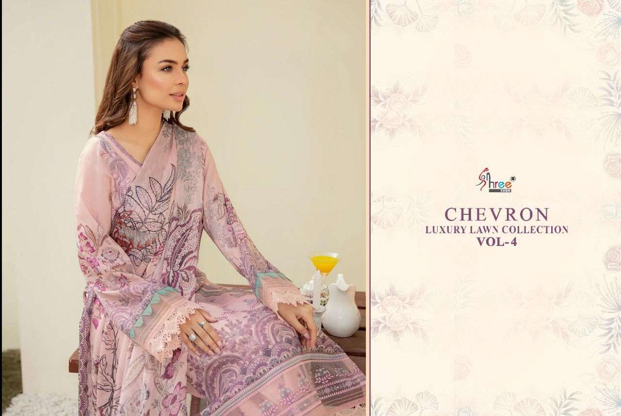 chevron luxury lawn vol 4 by shree fabs cotton dupatta salwar kameez wholesale price