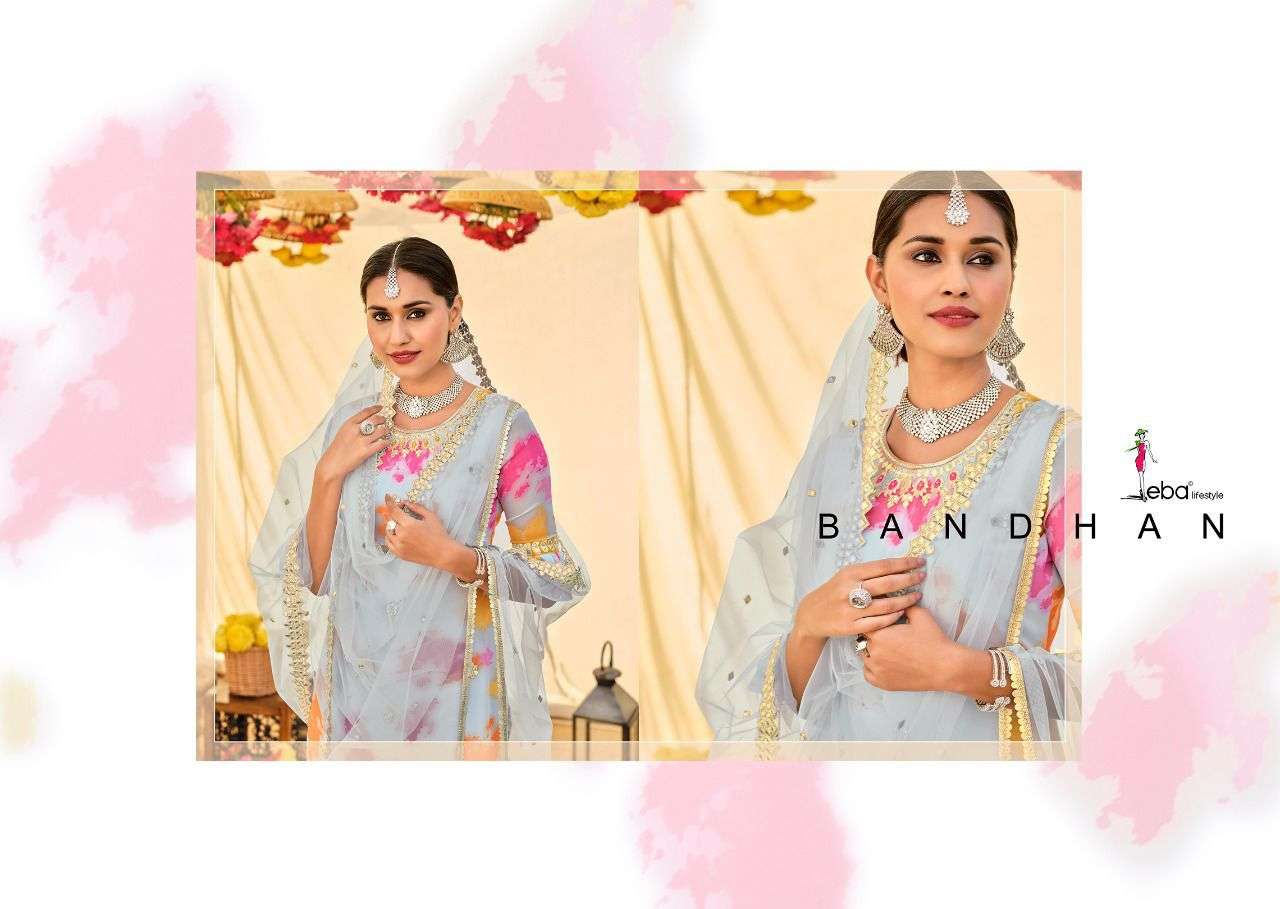 eba lifestyle by bandhan designer georgette party wear salwar kameez online wholesaler at surat  