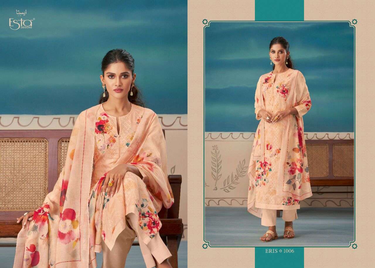 esta eris 1001-1008 series designer straight salwar kameez by pratham fashion surat